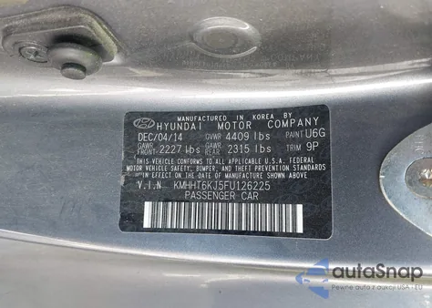 2015 Hyundai Genesis 3.8 Base z USA, uszkodzony, nr VIN KMHHT6KJ5FUL26225